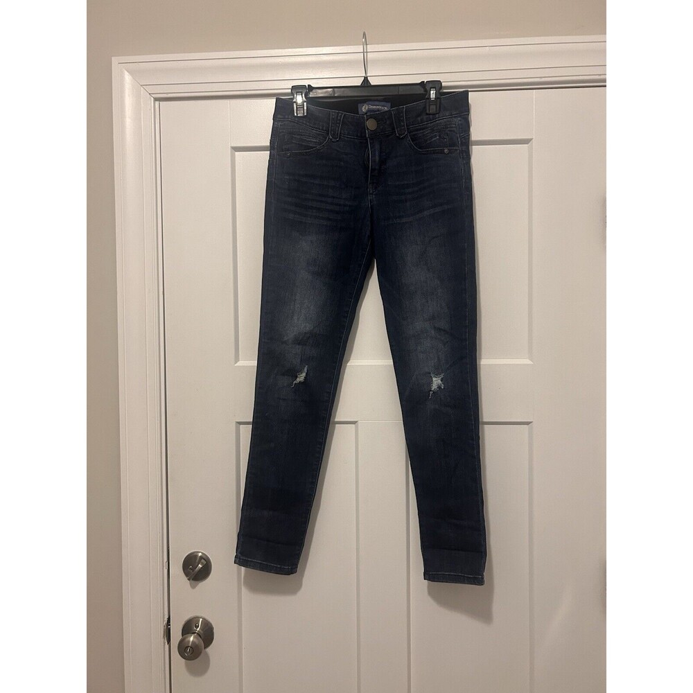 Democracy Jeans Women’s Size 6 Dark Blue AB Solution Taper Leg Mid-Rise Stretch
